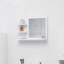 Kylpyhuonepeili korkeakiilto valkoinen 60x10,5x45 cm