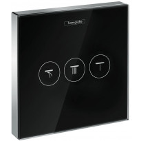 Suihkun käyttöventtiili Hansgrohe ShowerSelect Glass, musta/kromi