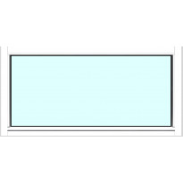 Yksilasinen ikkuna HR-Ikkunat, 12x6, maalattu valkoinen karmi, kiinteä ikkuna, karkaistu turvalasi
