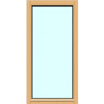 Yksilasinen ikkuna HR-Ikkunat, 6x12, suojakäsitelty karmi, kiinteä ikkuna, tasolasi