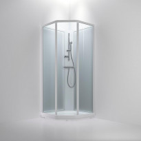 Suihkukaappi INR BRIC 2, 90x90cm, kirkas/huurrettu lasi, valkoinen profiili 