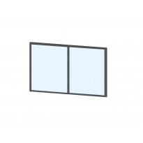 Terassin liukulasi-ikkuna Keraplast 2-os. 1100x1945mm, kirkas/harmaa