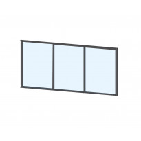 Terassin liukulasi-ikkuna Keraplast 3-os. 1100x2870mm, kirkas/harmaa
