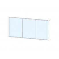 Terassin liukulasi-ikkuna Keraplast 3-os. 1100x2870mm, kirkas/valkoinen