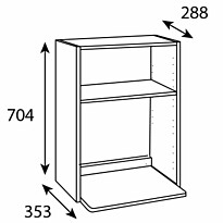 Mikrokaapin runko Ideal Keittiöt, 500x703x340mm, valkoinen