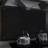 Keittiön roiskesuoja musta 100x60 cm karkaistu lasi