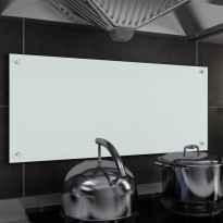Keittiön roiskesuoja valkoinen 90x40 cm karkaistu lasi
