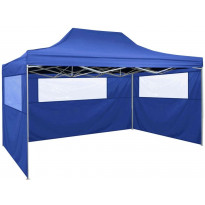 Kokoontaitettava teltta 3:lla seinällä 3x4,5 m sininen