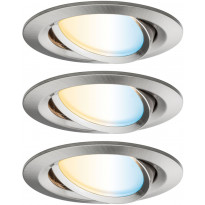 LED-Alasvalosetti Paulmann Nova Plus, 3-osainen, suunnattava, säädettävä valosävy, alumiini