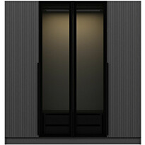 Vaatekaappi Linento Furniture Kale Plus 210x180cm 2 läpikuultavaa ovea eri värejä