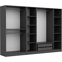 Walk-in closet Linento Furniture Kale 4939 190x270cm antrasiitti