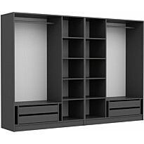 Walk-in closet Linento Furniture Kale 4940 190x270cm antrasiitti