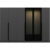 Vaatekaappi Linento Furniture Kale Plus 210x270cm 2 läpikuultavaa ovea eri värejä