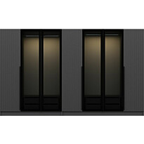 Vaatekaappi Linento Furniture Kale Plus 210x315cm 4 läpikuultavaa ovea eri värejä
