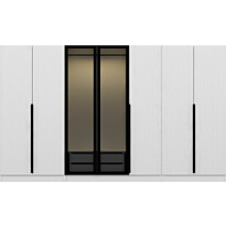 Vaatekaappi Linento Furniture Kale Plus 210x315cm 2 läpikuultavaa ovea eri värejä