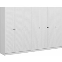 Vaatekaappi Linento Furniture Kale Mebran 8396 190x315cm valkoinen