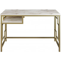 Työpöytä Linento Furniture Victory, marmori, kulta/valkoinen