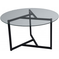 Sohvapöytä Linento Furniture Trio, 75cm, kirkas lasi, musta