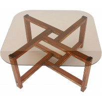 Sohvapöytä Linento Furniture Zen, 80x80x40cm, ruskea