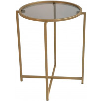 Sohvapöytä Linento Furniture S407, savulasi, 60cm, kulta