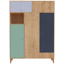 Vaatekaappi Linento Furniture Colores V5, monivärinen, 135cm
