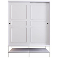 Vaatekaappi liukuovilla Linento Furniture Martin, 150cm, valkoinen