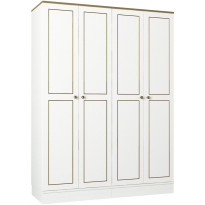 Vaatekaappi Linento Furniture Ravenna 4, valkoinen, 140cm