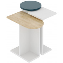 Sarjapöytä Linento Furniture Mund, 3-osainen, valkoinen/tammi/turkoosi