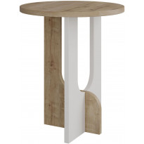 Apupöytä Linento Furniture Luna, 40cm, valkoinen/ruskea