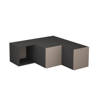 TV-taso nurkkaan Linento Furniture Compact, harmaa/beige, Verkkokaupan poistotuote