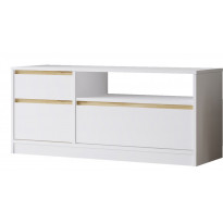TV-taso Linento Furniture LV7, valkoinen/ruskea