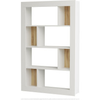 Kirjahylly Linento Furniture LV22, valkoinen/ruskea, Verkkokaupan poistotuote