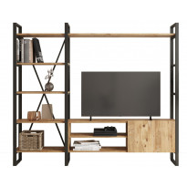 Kirjahylly ja TV-taso Linento Furniture ML21, ruskea
