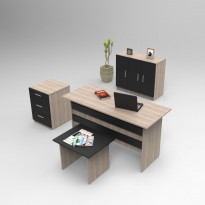 Työpöytäkokonaisuus Linento Furniture VO12, ruskea/musta