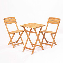 Parvekesetti Linento Garden MY001, 2 tuolia + pöytä, kokoontaittuva, ruskea