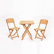 Parvekesetti Linento Garden MY003, 2 tuolia + pöytä, kokoontaittuva, ruskea
