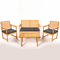 Sohvaryhmä Linento Garden MY011, 2 tuolia, sohva + pöytä, ruskea/harmaa