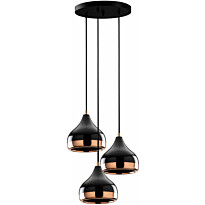 Kattovalaisin Linento Lighting Mint, 3-osainen, Ø37cm, musta/kupari, Verkkokaupan poistotuote