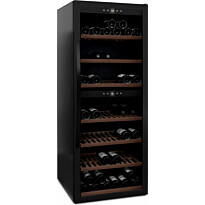 Kahden lämpötilan viinikaappi mQuvée WineExpert 126 Fullglass Black SW-126B, musta