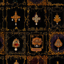 Paneelitapetti Mindthegap Anna&#039;s jewelry, 1.56x3m, musta