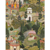 Paneelitapetti Mindthegap Gardens of Jaipur, 1.56x3m, vihreä