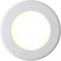 LED-alasvalo Nordlux Birla, ø9,5cm, IP20, himmennettävä, valkoinen