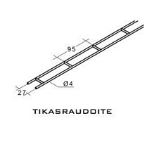 Tikasrauta 4000x28x4mm, 10kpl/pkt