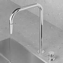 Keittiöhana Scandtap Steel Harmonized K2P Square Classic, ulosvedettävä juoksuputki, ruostumaton teräs