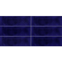 Kuviolaatta Pukkila Soho Cobalt blue, kiiltävä, struktuuri, 297x97mm, myyntierä 7,2 m², Verkkokaupan poistotuote