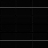 Mosaiikkilaatta Pukkila Miniworx Black, himmeä, sileä, 100x50mm