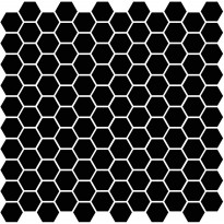 Mosaiikkilaatta Pukkila Miniworx Black Hexagon, himmeä, sileä, 25x25mm