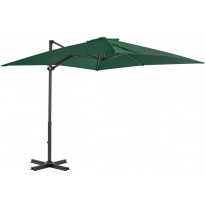 Riippuva aurinkovarjo alumiinipylväällä 250x250cm vihreä