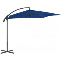 Riippuva aurinkovarjo teräspylväällä 250x250 cm taivaansininen