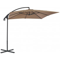 Riippuva aurinkovarjo teräspylväällä 250x250cm harmaanruskea